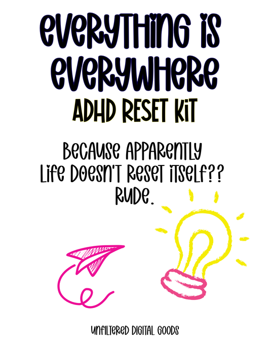 Everything is Everywhere: ADHD Reset Kit - Weekly Reset Printable for Overwhelmed Adults