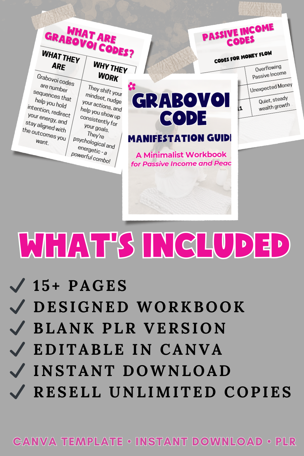 Manifestation Workbook Template (PLR Included) - Editable Canva Template